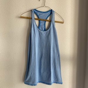 Lululemon Blue and White Striped Racerback Tank